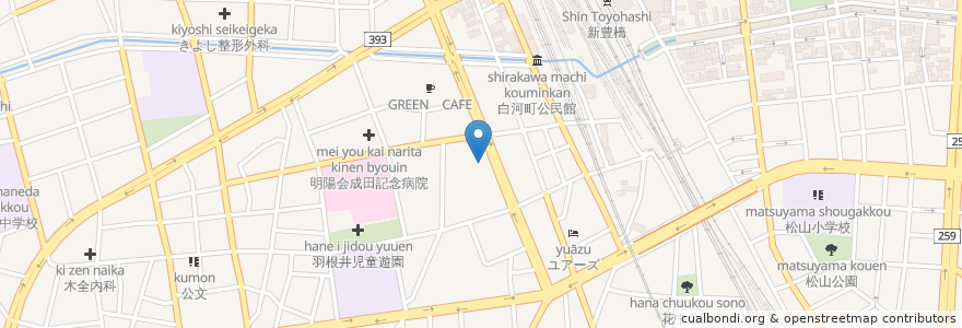 Mapa de ubicacion de エッソ en Japan, Präfektur Aichi, 豊橋市.