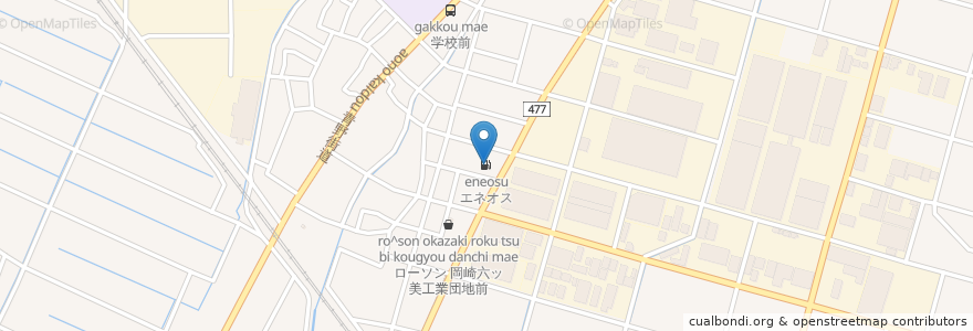 Mapa de ubicacion de エネオス en 日本, 愛知県, 岡崎市.