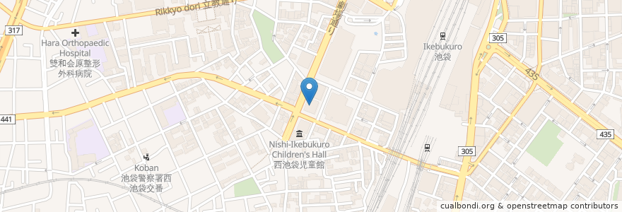 Mapa de ubicacion de 池袋警察署 en Japão, Tóquio, 豊島区.