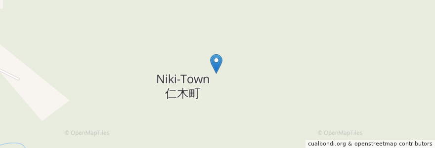 Mapa de ubicacion de 仁木町 en Japão, 北海道, 後志総合振興局, 余市郡, 仁木町.