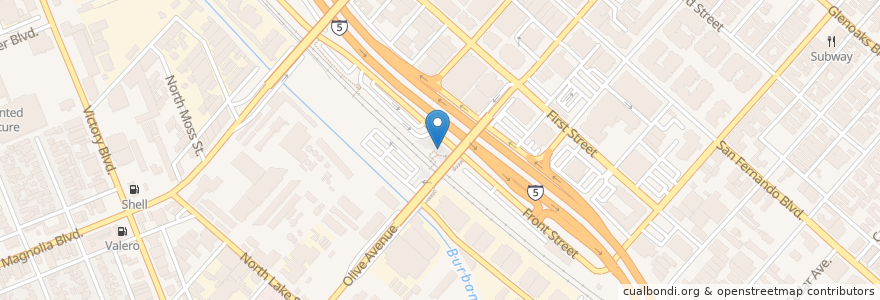 Mapa de ubicacion de BikeStop en Amerika Birleşik Devletleri, Kaliforniya, Los Angeles County, Burbank.