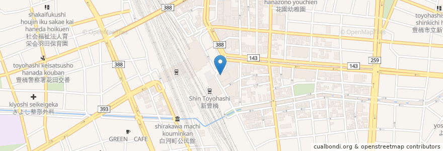Mapa de ubicacion de enet ATM　ファミリーマート豊橋駅東口　共同出張所 en 日本, 愛知県, 豊橋市.