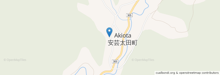 Mapa de ubicacion de 安芸太田町 en 日本, 広島県, 山県郡, 安芸太田町.