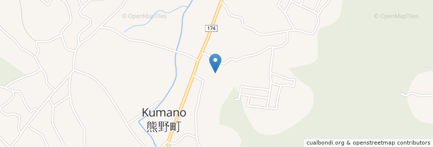 Mapa de ubicacion de 熊野町 en Japonya, 広島県, 安芸郡, 熊野町.