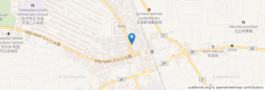 Mapa de ubicacion de かおり小児科 en 일본, 지바현, 松戸市.