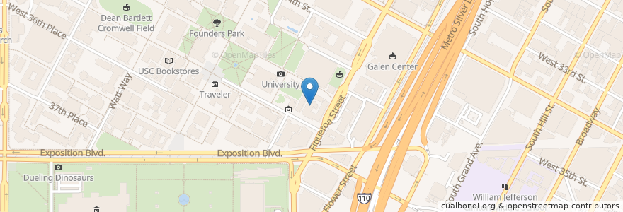 Mapa de ubicacion de Ground Zero en 미국, 캘리포니아주, Los Angeles County, 로스앤젤레스.