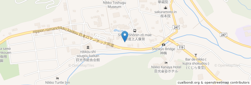 Mapa de ubicacion de 星の宮磐裂神社 en ژاپن, 栃木県, 日光市.