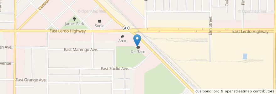 Mapa de ubicacion de Del Taco en United States, California, Kern County, Shafter, Shafter.