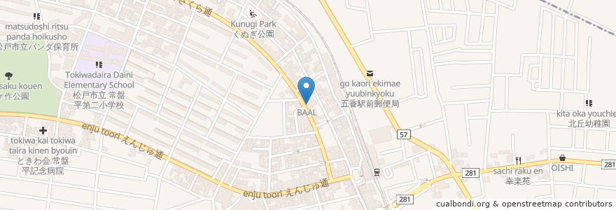Mapa de ubicacion de 杜の月 en 일본, 지바현, 松戸市.