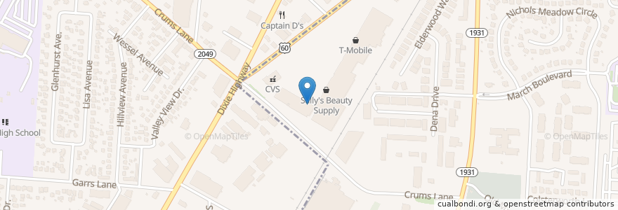 Mapa de ubicacion de 1st Wok Chinese Resturant en Verenigde Staten, Kentucky, Jefferson County, Louisville, Shively.