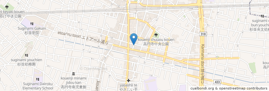 Mapa de ubicacion de すなっく 灯 en Japonya, 東京都, 杉並区.