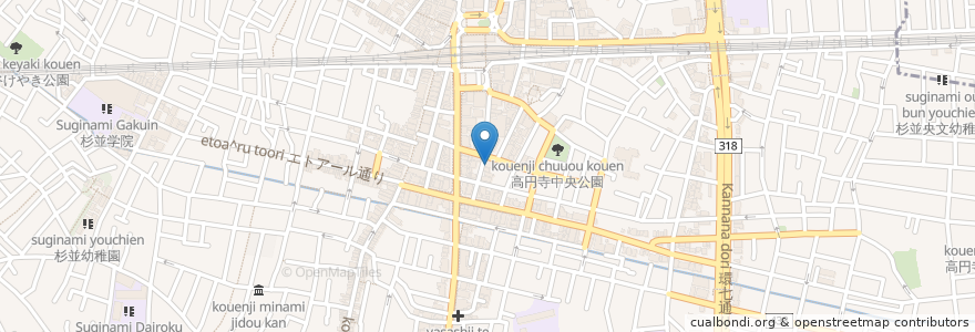 Mapa de ubicacion de ひらの歯科医院 en ژاپن, 東京都, 杉並区.