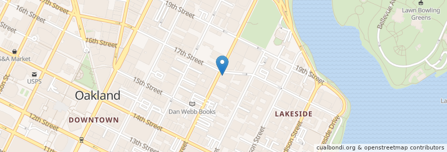 Mapa de ubicacion de East Bay Meditation Center en Amerika Syarikat, California, Alameda County, Oakland.