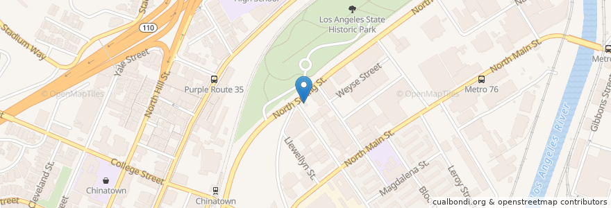 Mapa de ubicacion de Nick's Cafe en Verenigde Staten, Californië, Los Angeles County, Los Angeles.