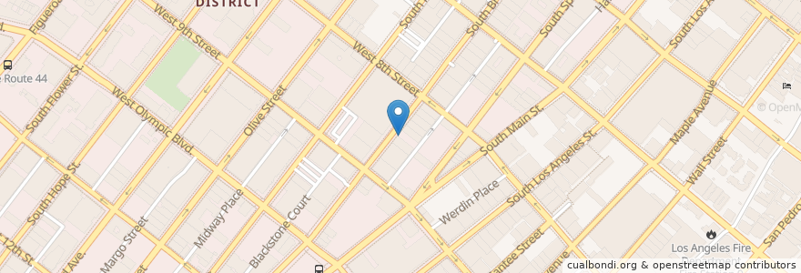 Mapa de ubicacion de Two Boots en Amerika Birleşik Devletleri, Kaliforniya, Los Angeles County, Los Angeles.