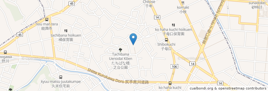 Mapa de ubicacion de 蓮乗院 en 일본, 가나가와현, 川崎市, 高津区.