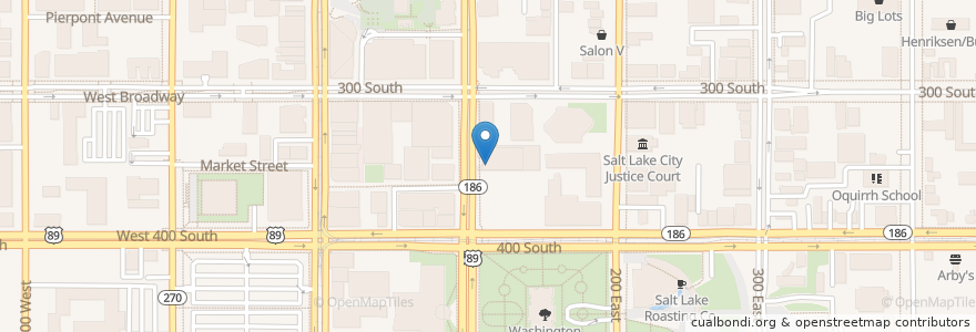 Mapa de ubicacion de Homie's Burgers & Shakes en États-Unis D'Amérique, Utah, Salt Lake County, Salt Lake City.
