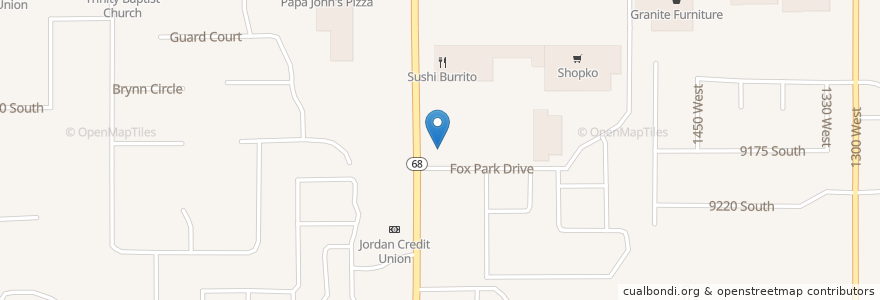 Mapa de ubicacion de Wingers en 미국, 유타 주, Salt Lake County, West Jordan.