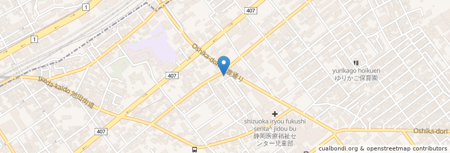 Mapa de ubicacion de 野口耳鼻咽喉科医院 en Japan, Präfektur Shizuoka, 静岡市, 駿河区.
