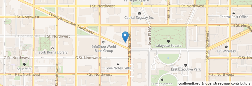 Mapa de ubicacion de Peet's Coffee en الولايات المتّحدة الأمريكيّة, واشنطن العاصمة, Washington.