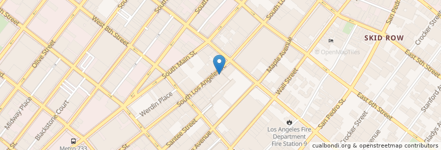 Mapa de ubicacion de Cafe Alba en United States, California, Los Angeles County, Los Angeles.