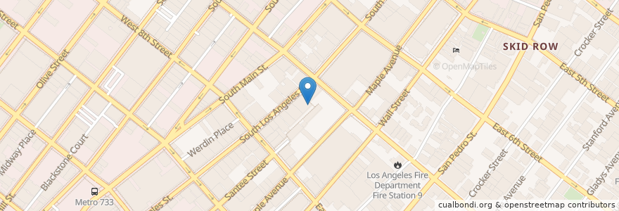 Mapa de ubicacion de Enerjuicer en アメリカ合衆国, カリフォルニア州, Los Angeles County, ロサンゼルス.