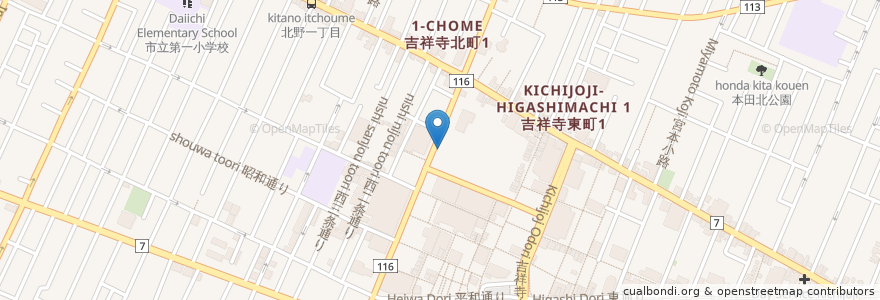 Mapa de ubicacion de カヤシマ en Japan, 東京都, 武蔵野市.