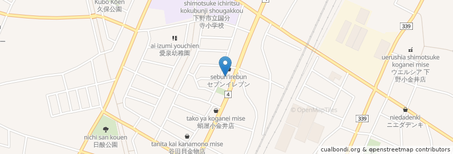 Mapa de ubicacion de マクドナルド en Japón, Prefectura De Tochigi, 下野市.