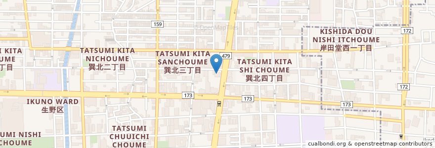 Mapa de ubicacion de とりなべ亭 en Япония, Осака, 大阪市, 生野区.