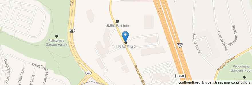 Mapa de ubicacion de UMBC Fast 2 en Vereinigte Staaten Von Amerika, Maryland, Montgomery County, Rockville.