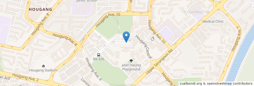 Mapa de ubicacion de Hougang Central Interchange en Singapura, Northeast.