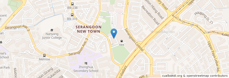 Mapa de ubicacion de Serangoon Interchange en Singapore, Southeast.