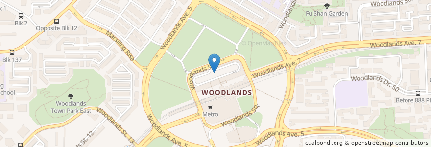 Mapa de ubicacion de Woodlands Temporary Interchange en Singapur, Northwest.