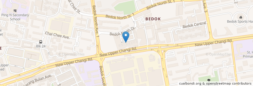 Mapa de ubicacion de Bedok Interchange en Singapur, Southeast.