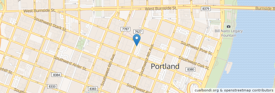 Mapa de ubicacion de Spoons en États-Unis D'Amérique, Oregon, Portland, Multnomah County.