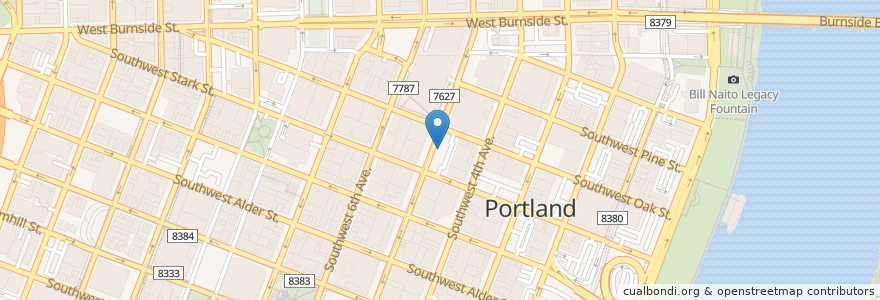 Mapa de ubicacion de Steaks Fifth Avenue en United States, Oregon, Portland, Multnomah County.