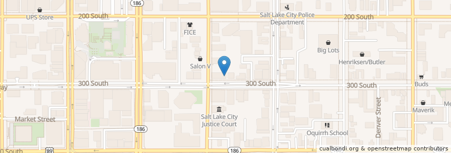 Mapa de ubicacion de The People's Coffee en Amerika Syarikat, Utah, Salt Lake County, Salt Lake City.