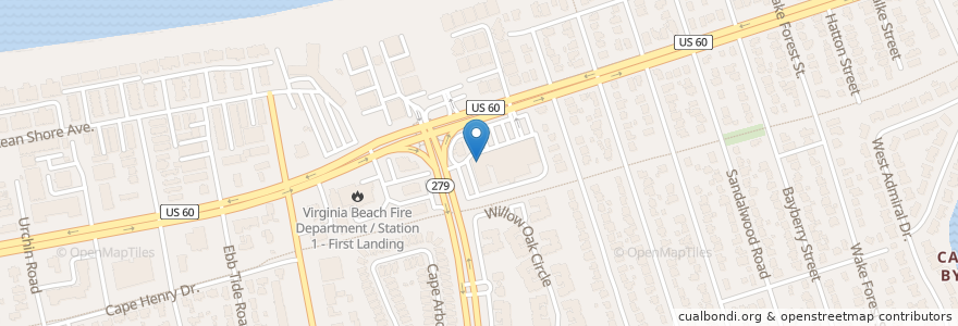Mapa de ubicacion de Hot Tuna en Stati Uniti D'America, Virginia, Virginia Beach.