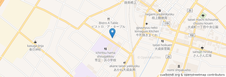 Mapa de ubicacion de 能美市根上窓口センター en 日本, 石川県, 能美市.