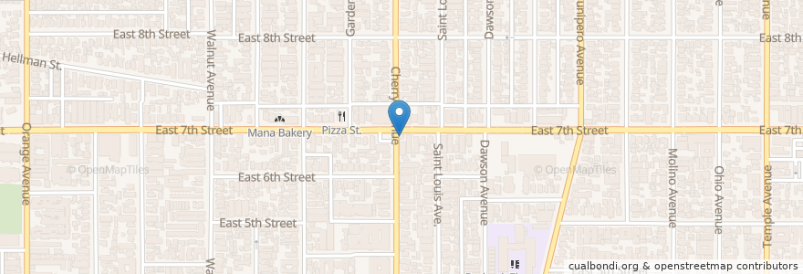 Mapa de ubicacion de Cantarito Mexican Grill en United States, California, Los Angeles County, Long Beach.