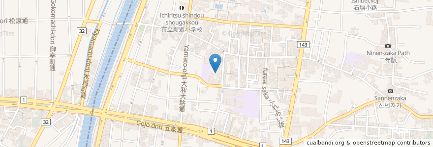 Mapa de ubicacion de 六波羅蜜寺 en Japão, 京都府, Quioto, 東山区.