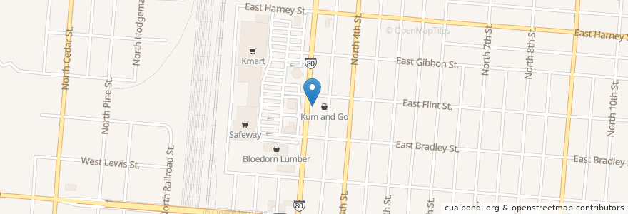 Mapa de ubicacion de Kum & Go en ایالات متحده آمریکا, وایومینگ, Albany County, Laramie.