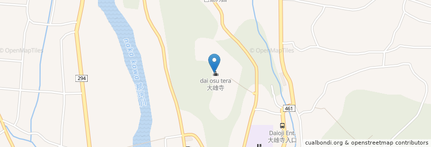 Mapa de ubicacion de 大雄寺 en اليابان, 栃木県, 大田原市.