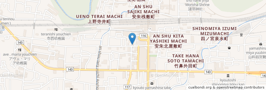 Mapa de ubicacion de ハナトゥルセ en Japan, 京都府, Kioto, 山科区.