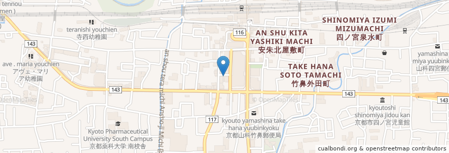 Mapa de ubicacion de 千成餅食堂 en 日本, 京都府, 京都市, 山科区.