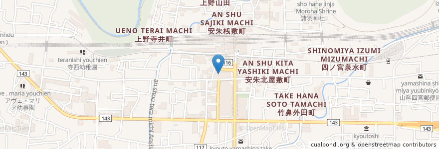 Mapa de ubicacion de ブライトンキッチン en Japonya, 京都府, 京都市, 山科区.