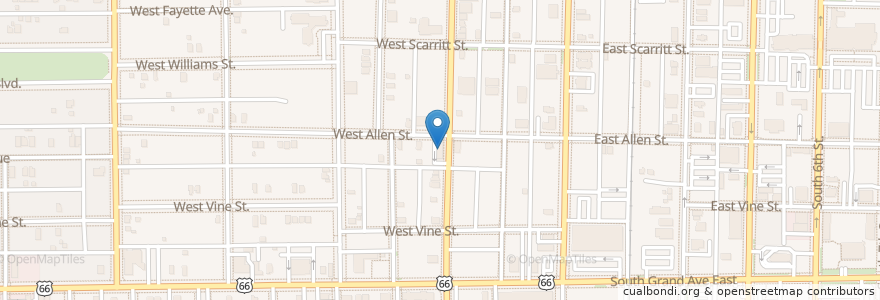 Mapa de ubicacion de Bernie & Betty's Pizza and Fine Food en United States, Illinois, Sangamon County, Springfield.