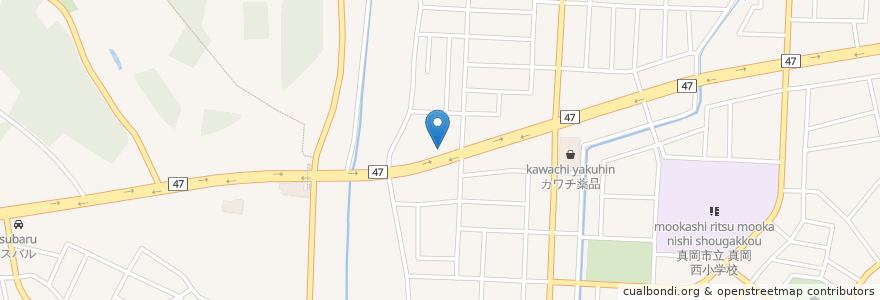 Mapa de ubicacion de ガスト en 일본, 도치기현, 真岡市.