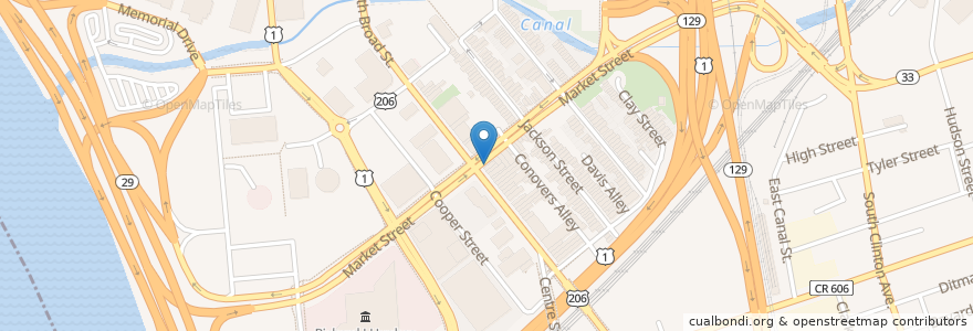 Mapa de ubicacion de Joe's Mill Hill Saloon en Stati Uniti D'America, New Jersey, Mercer County, Trenton.