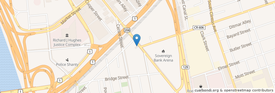 Mapa de ubicacion de Trenton Social en Amerika Syarikat, New Jersey, Mercer County, Trenton.